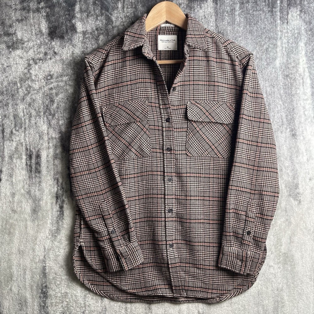 Abercrombie and Fitch A&F Soft Collection Oversized XS Women's Plaid Flannel